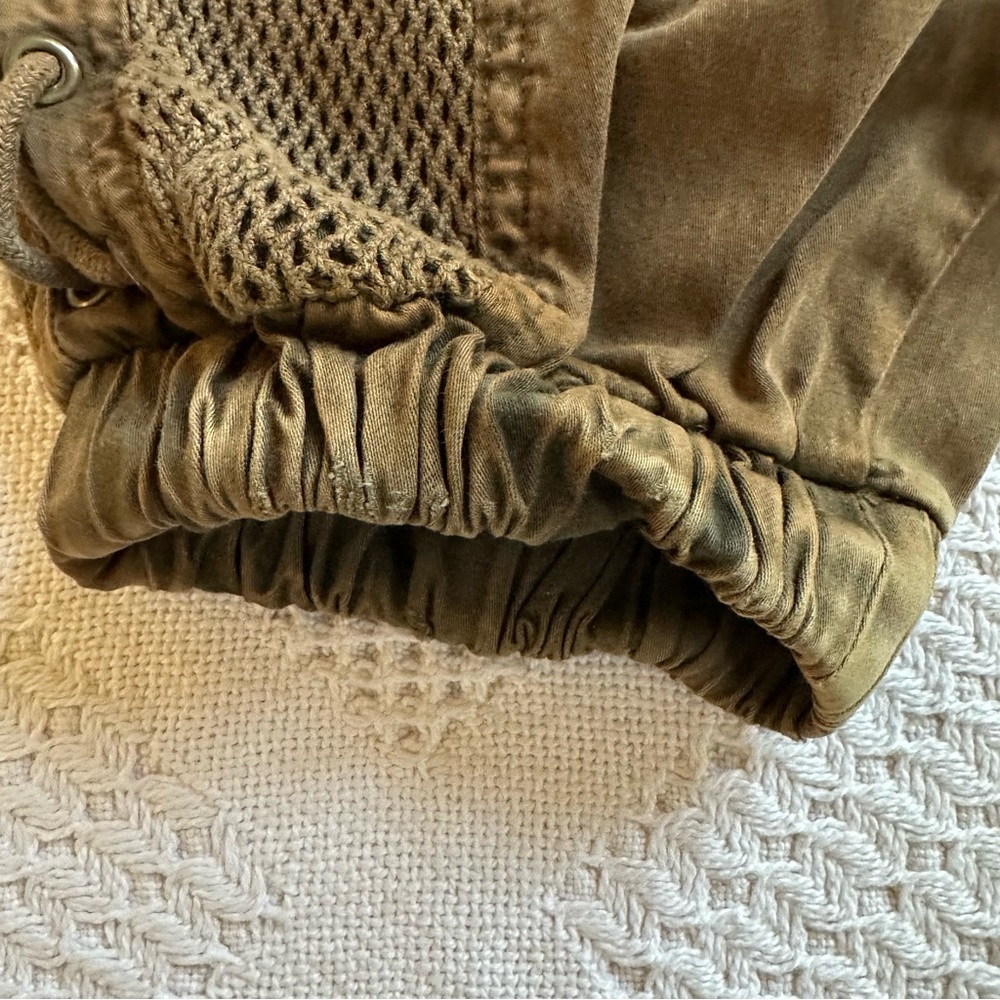Y2K Gorpcore Utility Pants-Embroidered Patchwork Mesh Pockets-Earthy Brown-M - Picture 5 of 12